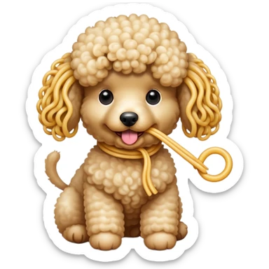 Poodle with a noodle sticker