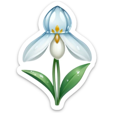 A pinterest magical snowdrop flower with a crystal  sticker