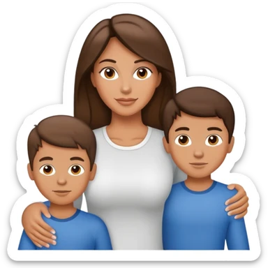 Light brunette beautiful fit mom with 3 sons sticker
