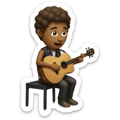 a musician making music in his macbook sticker