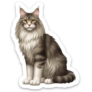 Maine Coon Cat Breed Full Body sticker