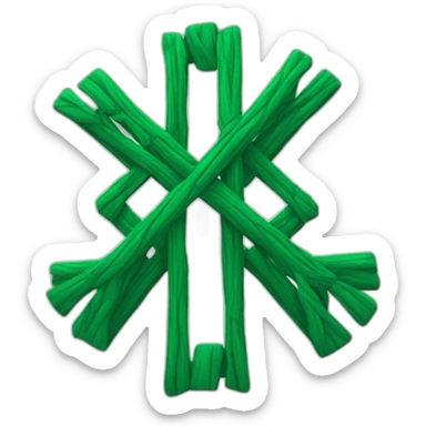 cricle cross green sticker