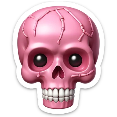 kawaii skull EMOJI made of SPAM MEAT sticker