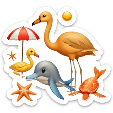 Beach animals classy sticker