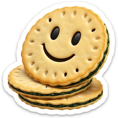 rice cracker senbei with seaweed sticker