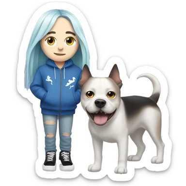 billie eilish with her dog shark sticker