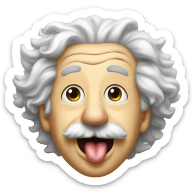 albert einstein sticking out tongue sticker