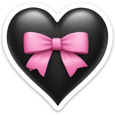 black heart with pink bow sticker