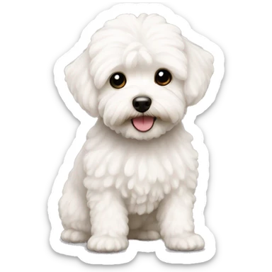 white maltipoo sticker