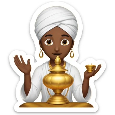 CREATE A EMOJI WHERE WHERE JINN COMES ALLADIN"S LAMPS FROM IN LAMP AND SAY HUKUM MERE AAKA  sticker