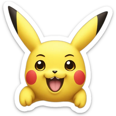 Pikachu face with one thumb up sticker