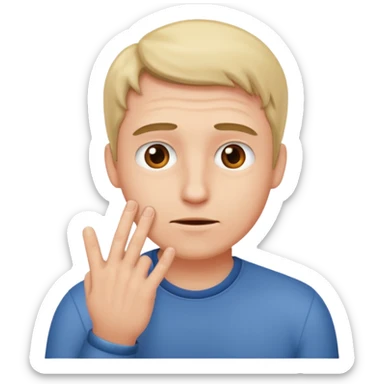 nervous man touching fingers together sticker