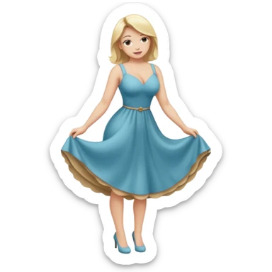 busty blonde woman full body bending at the waist, SFW sticker