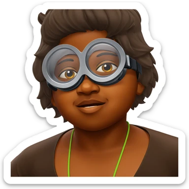 dark skinned boy with goggles sticker