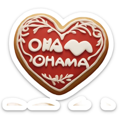 Red cookie heart with ohana sticker