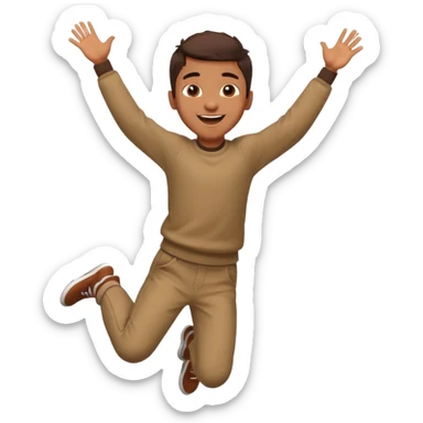 brown boy jumping really high sticker