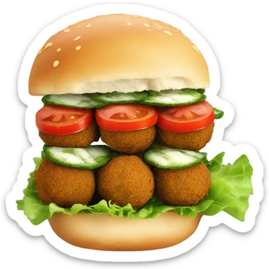 Falafel sandwich dripping sauce sticker
