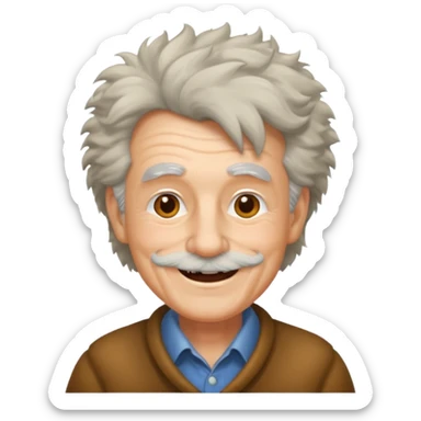 grandpa with furry hair sticker