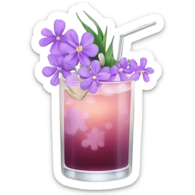 Cocktail with light purple flowers sticker