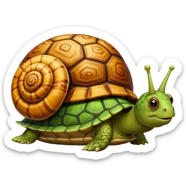 Snail on a turtle sticker