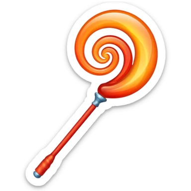 magic wand with orange red wave sticker