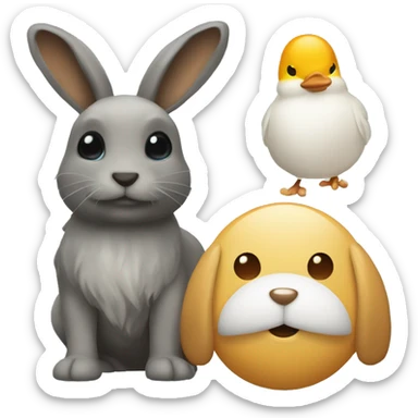 Kaninchen mit einer Mütze und einem Heru sticker