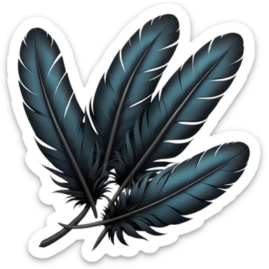 bundle of black feathers sticker
