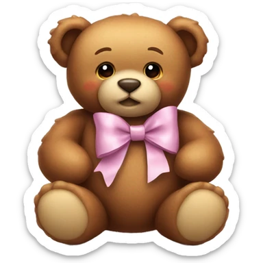 Teddy bear inlove with bow sticker