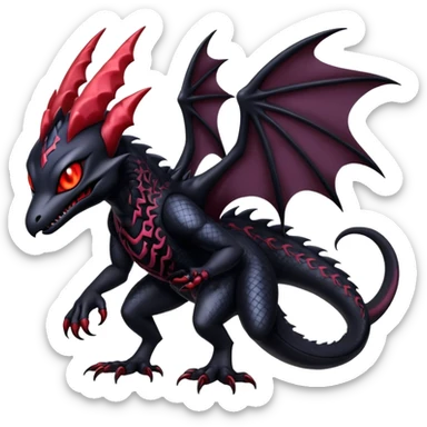 Shiny Epic Badass Gothic Dark Evil Noibat-Salandit-Darkrai-Hybrid sticker