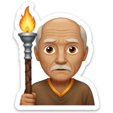 brown shirt old man The torchbearer sticker