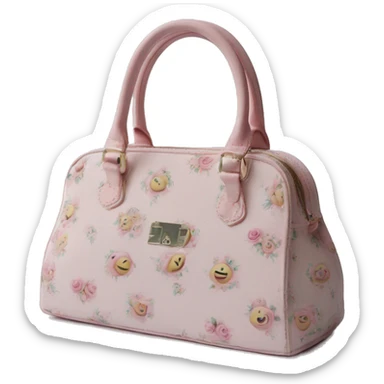 Shabby chic print baby pink handbag  sticker