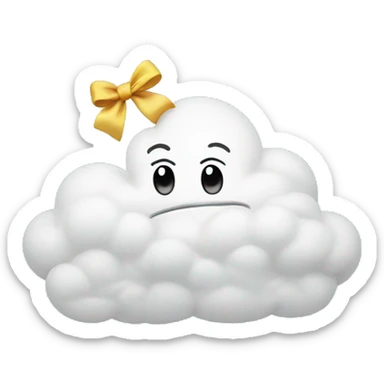 cloud with a bow sticker
