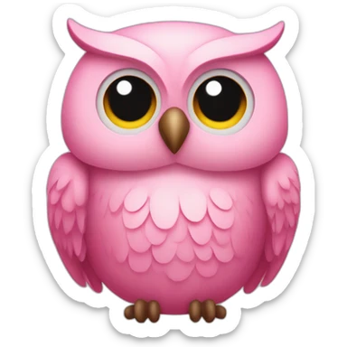 a pink owl blinking sticker