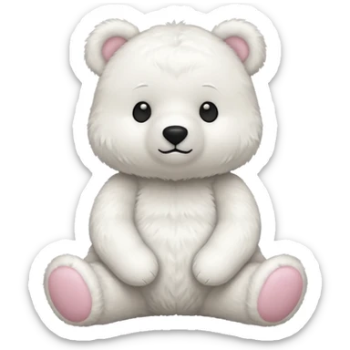 white bear doll sticker