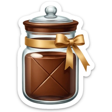 chocolate Retro Ribbon Jar sticker