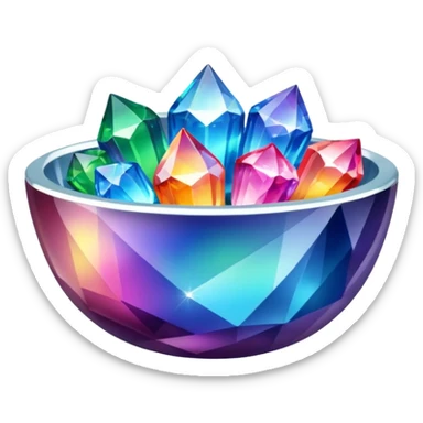 a bowl of colorful blinged crystal sticker