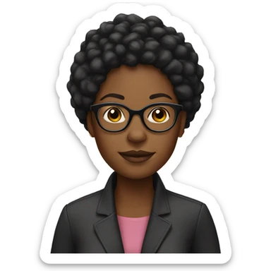 Black women with glasses and 4c hair  sticker