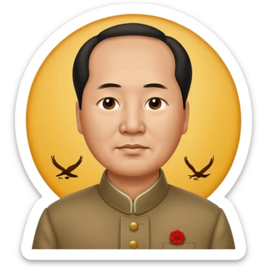 Mao zedong with receding hairline  sticker