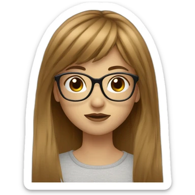 wthite-brown-hair-girl-with-glasses-and-fringe sticker