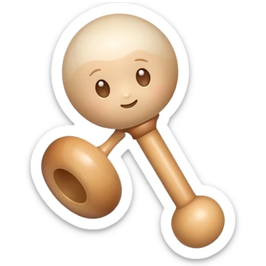 baby rattle with gradient and beige colors sticker