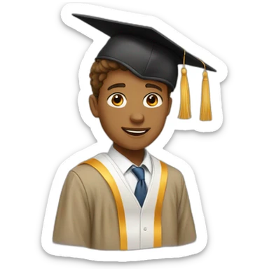 tan boy in graduation sticker