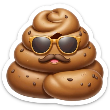 Poop with sunglasses sticker