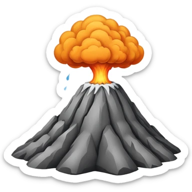 dry volcano, smoke sticker
