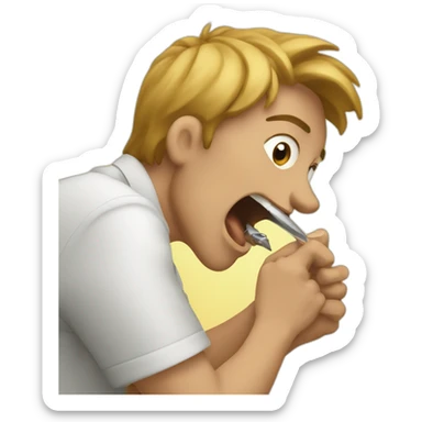 Nervios biting nails sticker