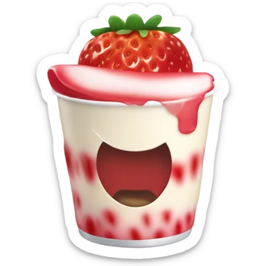 frutilla con crema sticker