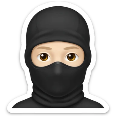 Chico blanco con pasamontañas sticker