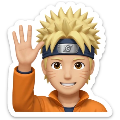 Quiero que hagas a Naruto saludando sticker