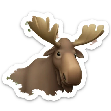 moose lurking in a bush sticker