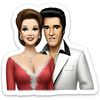 Elvis Presley and Pricilla Presley  sticker