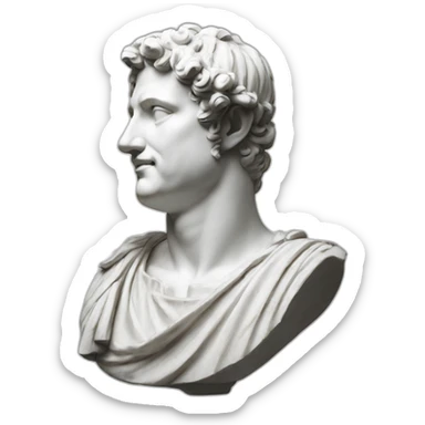 roman bust made of marble, portrait sticker